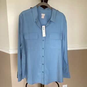Chico's Light Blue Long Sleeve Shirt